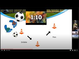 Soccer moves being explained via a zoom presentation