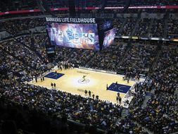 View from the top of Bankers Life Field-house during a Pacers game